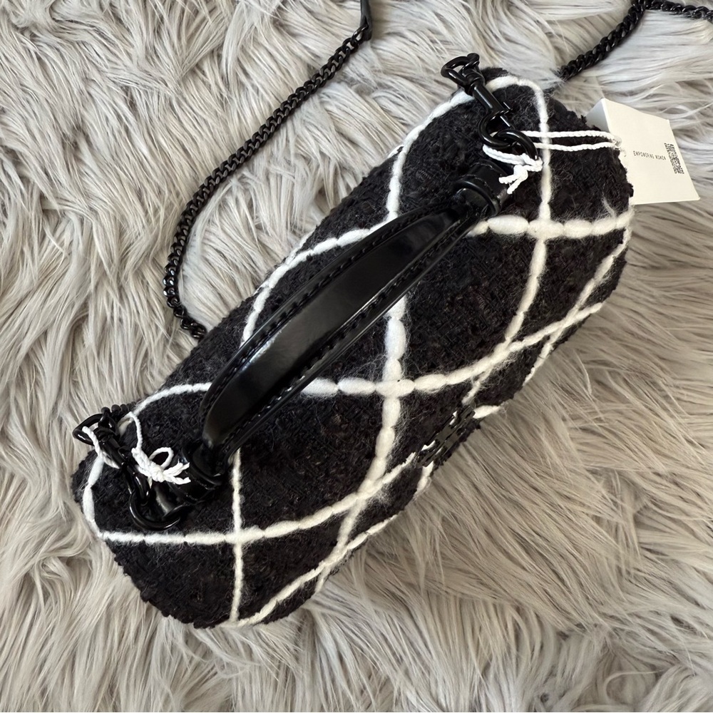 TORY BURCH Willa Tweed Mini Top Handle Bag NWT - Picture 4 of 15